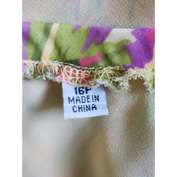 Shazdeh Womens Flowy Midi Skirt Yellow Floral Feminine Lined Elastic Waist 16P - Picture 6 of 8